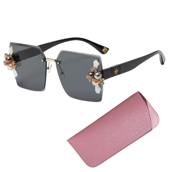 Vintage Rimless Pearl Party Sunglasses