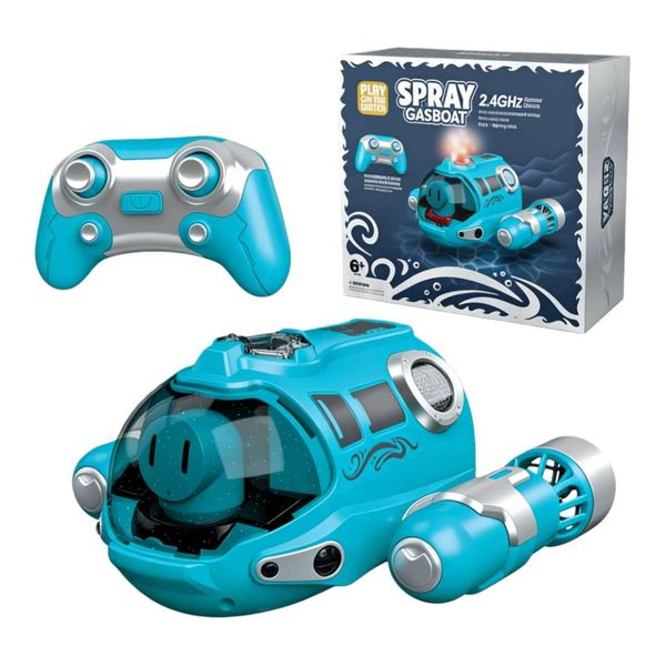 Rc Spray Motorboat Toy With Mist Spray Function Dual Propellers