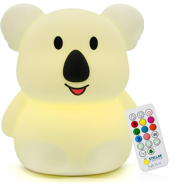 Stellar Lighting LED Kids Night Light Soft Silicone Baby RGB - Koala