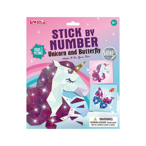 Sew-Star Stick By Number - Unicorn And Butterfly