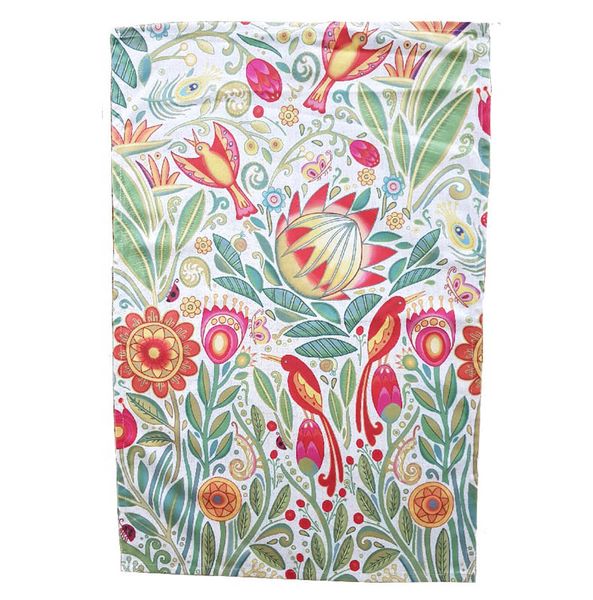 Flora and Fauna Flower Tea Towel Dish Cloth - 67 x 44,5cm