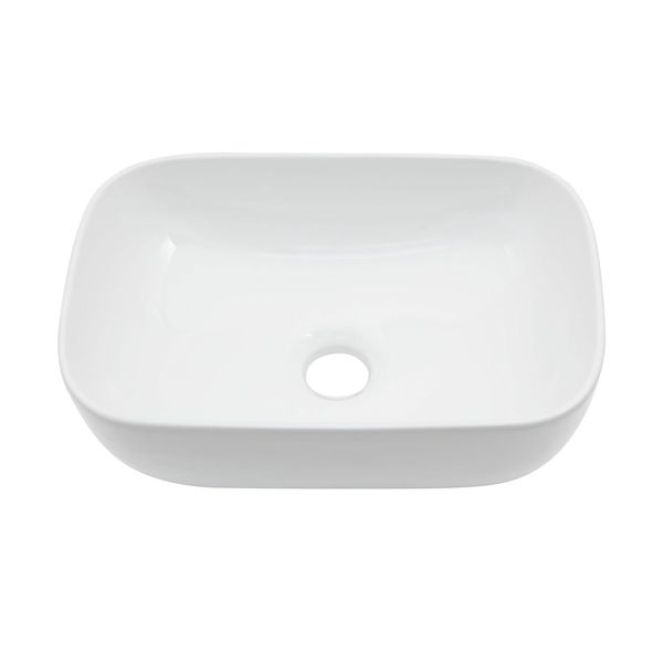 Stylish Modern Rectangle Vessel Sink, Round Basin Counter Mounted