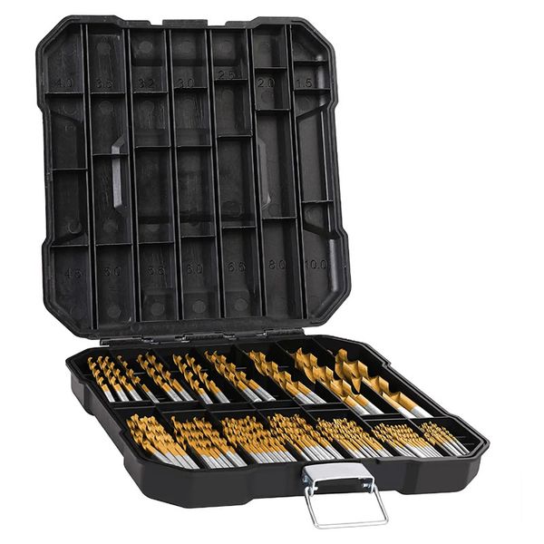 98 Piece Steel Twist Drill Bit Set