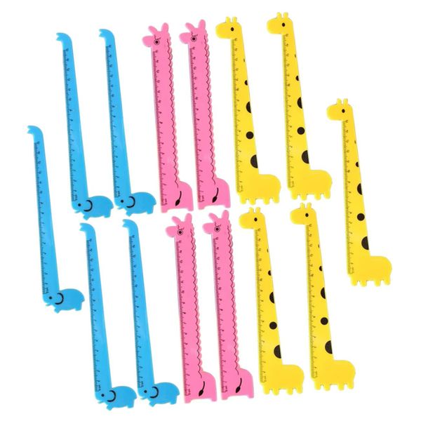 30pcs Adorable Giraffe Shape Ruler Plastic Rulers for Boys and Girls