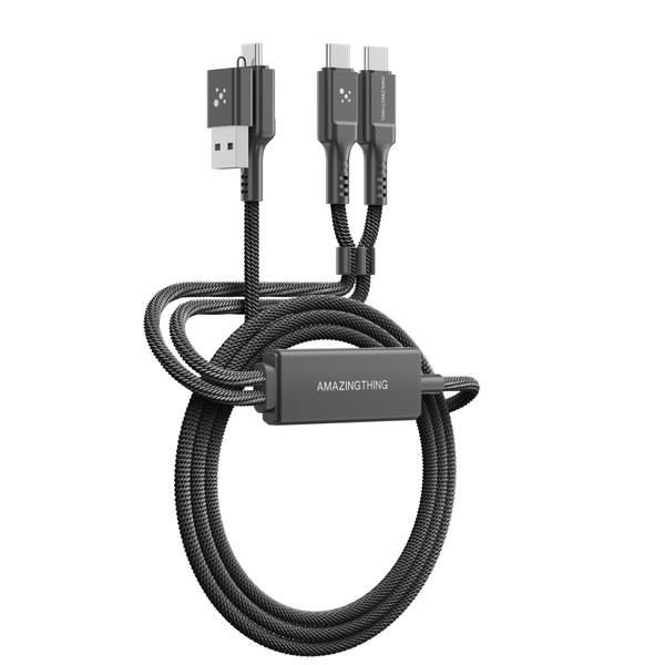 AMAZINGTHING Thunder7 USB/USB C to Dual Type C Fast Charger Cable - 140W