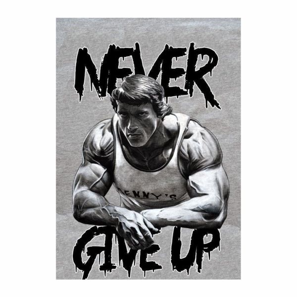 Never Give Up Arnold Schwarzenegger Poster - A1
