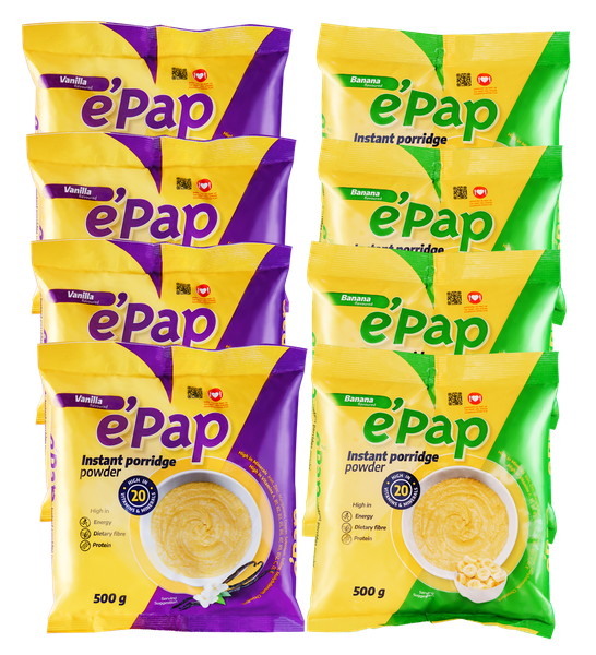 e'Pap Porridge | Nutritious Instant Porridge | Vanilla &amp; Banana | 8 Pk