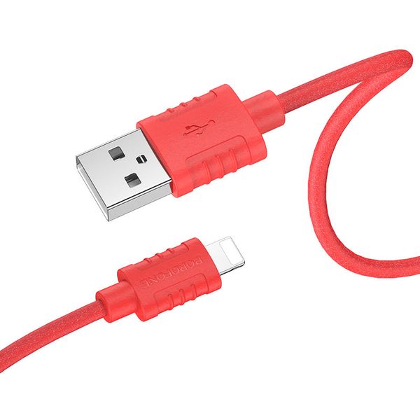 Borofone Fast Charging Data Cable For Lightning - BX52 - Red