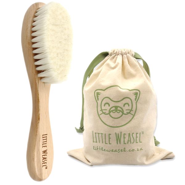 Little Weasel - Baby Hair Brush with Soft &amp; Gentle Goat's Wool Bristles