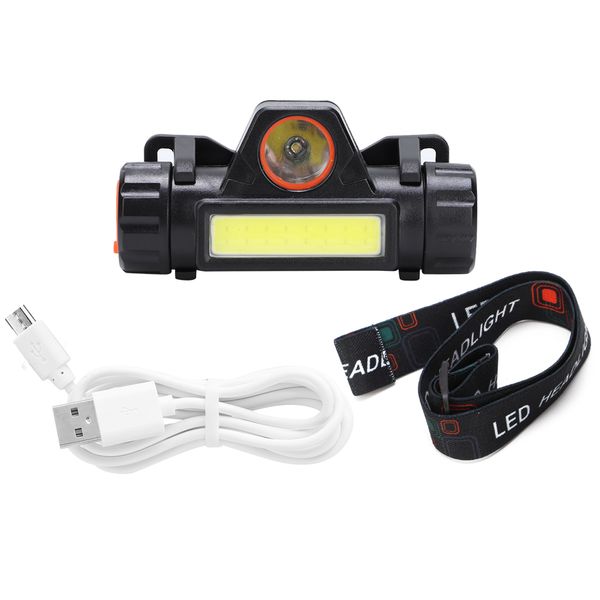 Usb Charging Waterproof Led Headlight Flashlight for Cycling