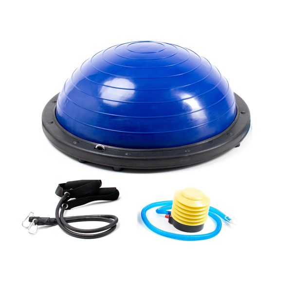 Core Bosu Balance Ball with Resistance Bands - Midnight Blue 58cm