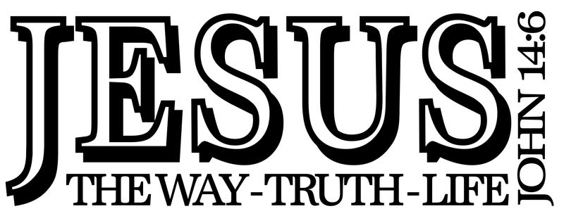 Vinyl Lady Decals John 14:6 Jesus Wall Art Sticker - Black