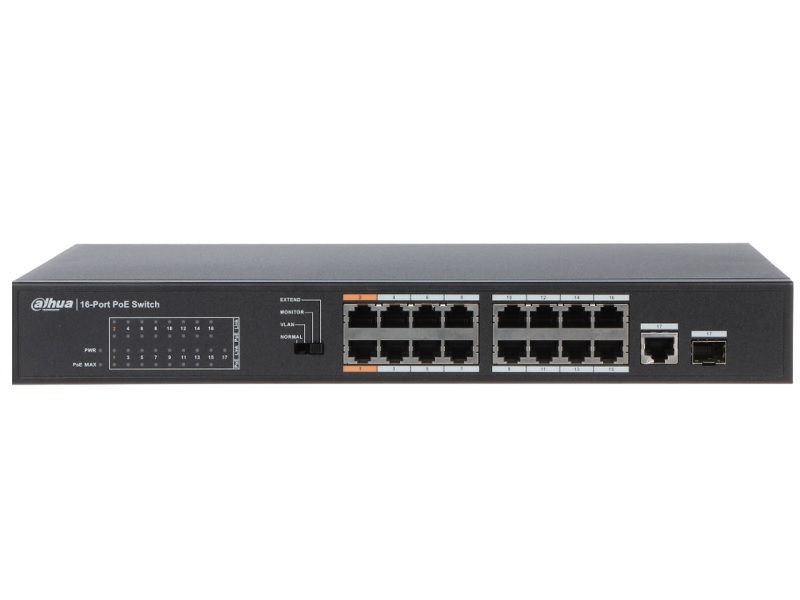 Dahua 17 Port Unmanaged Switch With 16 Port PoE ( DH-PFS3117-16ET-135 )