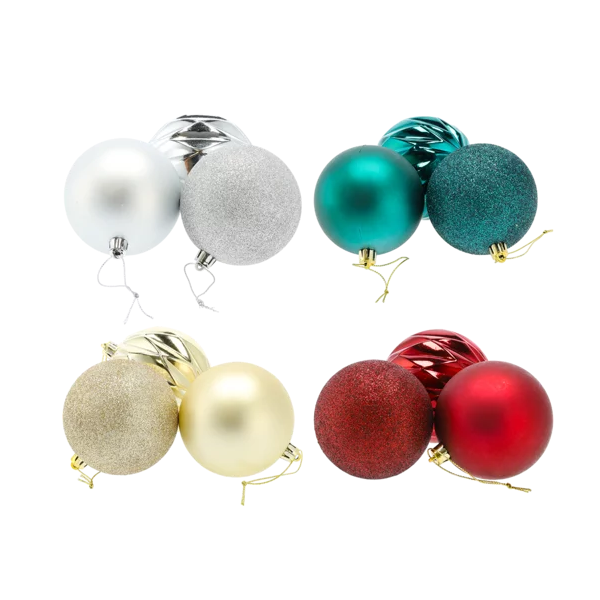 Grace Pack Christmas Tree Decorating Balls 80mm 24 Pack