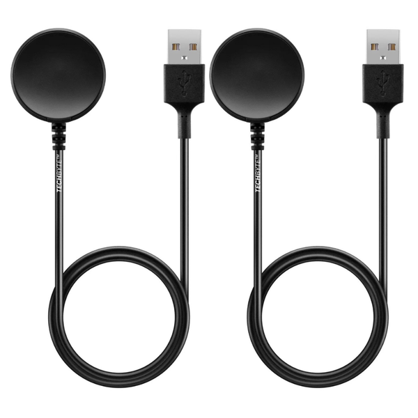 TechByte Charger for Samsung Galaxy Watch 7/6/5/4/3/Active 2 - USB-A/2 Pack