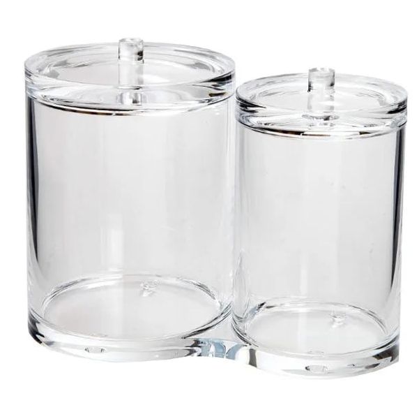 Acrylic Clear Cotton Ball Swap Organiser Cosmetic Container Holder Jar