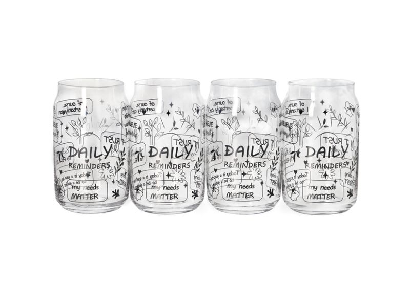 4-Pack 500ml Motivational Glass Set CBB-34-1