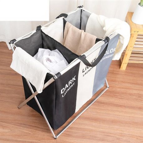 Folding Washing Basket with 3 compartments