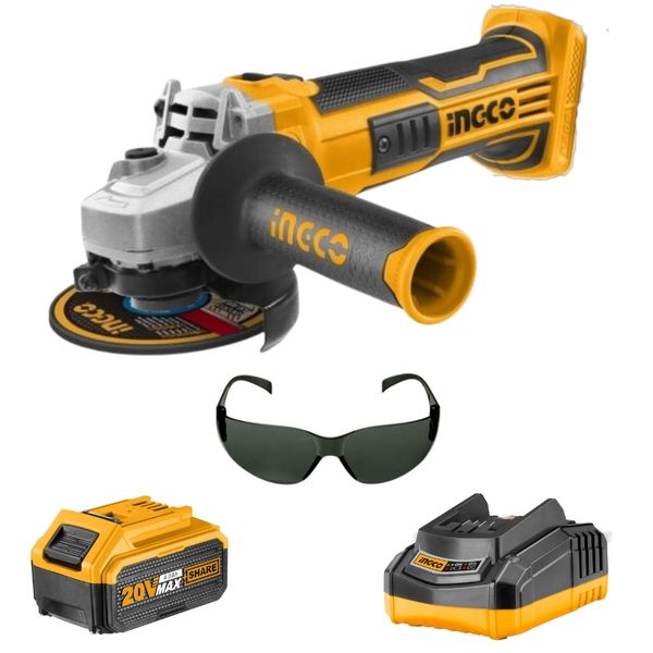 Ingco - Cordless Angle Grinder 20V + 4.0Ah Batte image