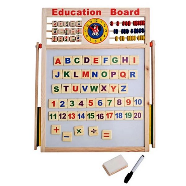 Kids Educational Double Sided Magnetic White Board &amp; Black Board
