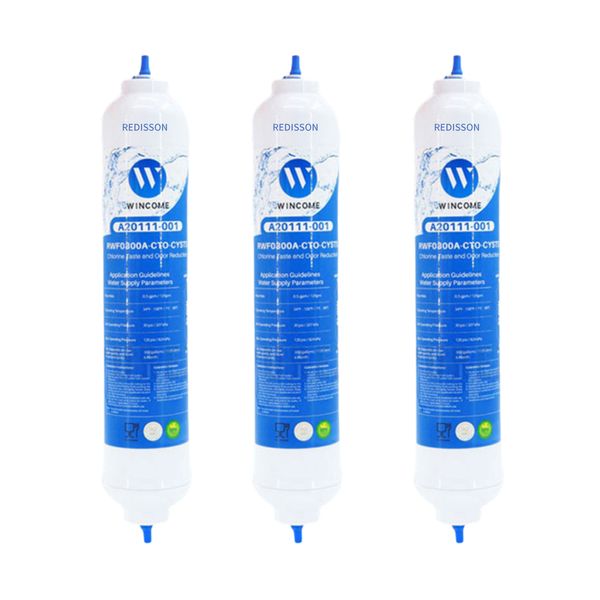 3 Pack Easy-fit External Generic Refrigerator Water Filter