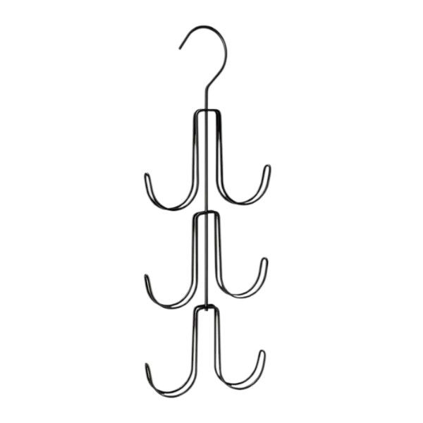 Metal Wardrobe Organizer Hanging Hooks - Black