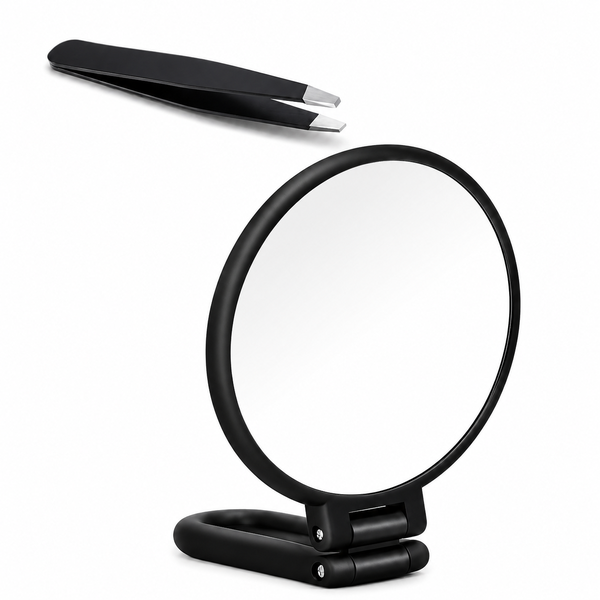 30X Magnifying Mirror with Tweezers, Foldable Double-Sided Makeup Mirror