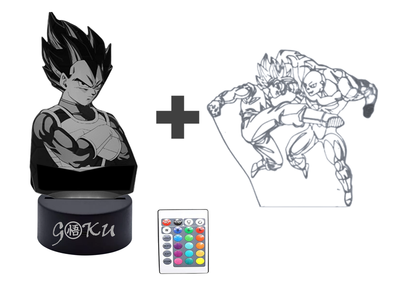 Double Plate Smart Illusional LED Light with Remote - DRAGON BALL Z
