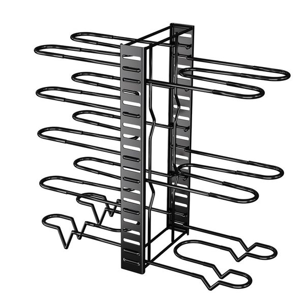 Adjustable 8-Tier Iron Pot Kitchen and Pan Organizer Rack Utensil Holder