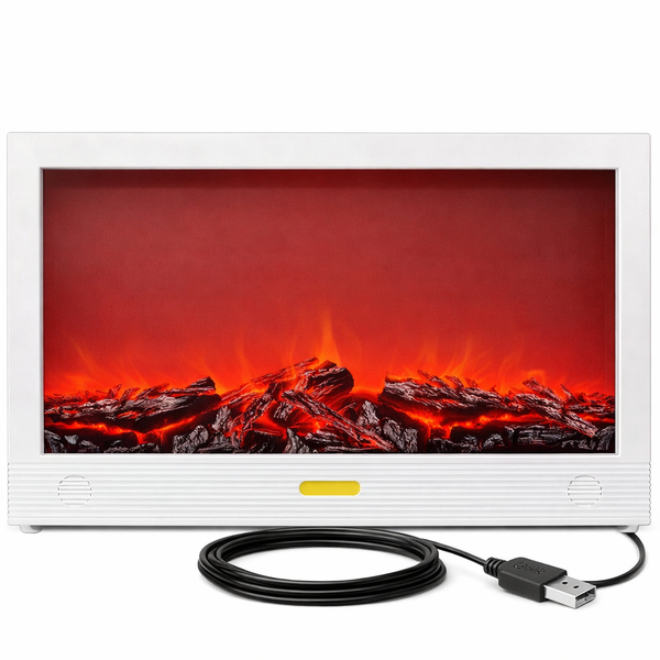 LED Fireplace Flame Light Heater Effect Lamp - USB Decorative Display