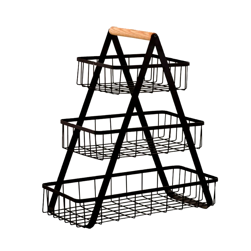 3 Level Fruit Rack With Wooden Handle Shop Today. Get it Tomorrow
