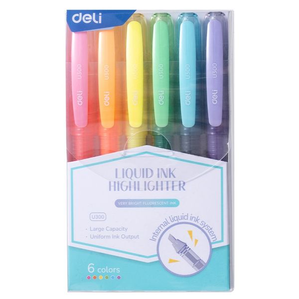Deli Highlighter Chisel tip: 1-3.5mm 6pcs