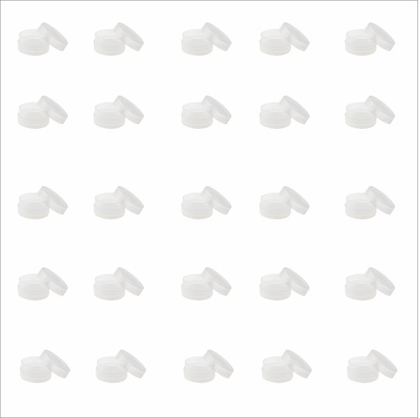 25 x White 10g Plastic Balm Containers with Lids - Mini Storage Containers