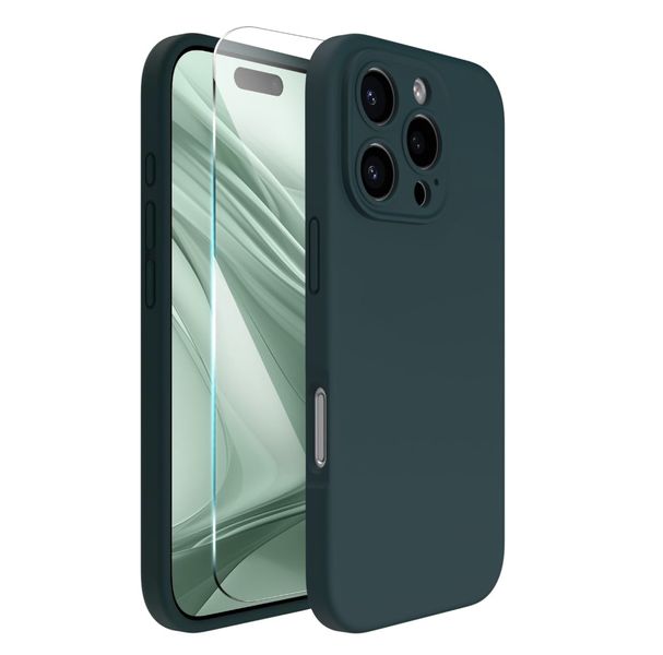 Phone Case &amp; Screen Protector Compatible with iPhone 16 Pro Max - Black
