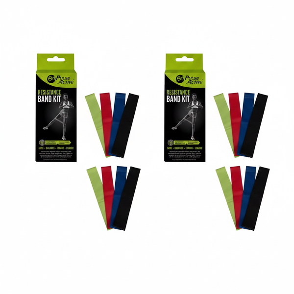 Pulse Active Fitness Resistance Band Loops Set - 5 Piece for - 2 Pack