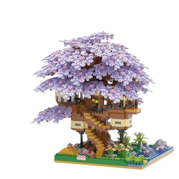 Piece Cherry Blossom Tree-House Building Blocks - Purple - 2229 Pieces