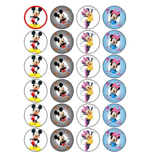 Mickey Mouse Cupcake Toppers 24 Pieces