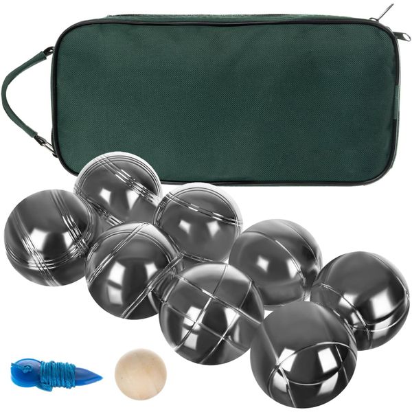 8 Metal Balls Garden Boules Petanque Set Storage Bag Outdoor Activity Game