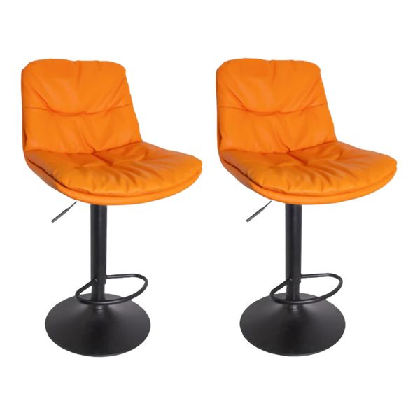 2 Piece Of Modern Design Soft Padded Swivel Kitchen Bar Stools With Gas Lift
