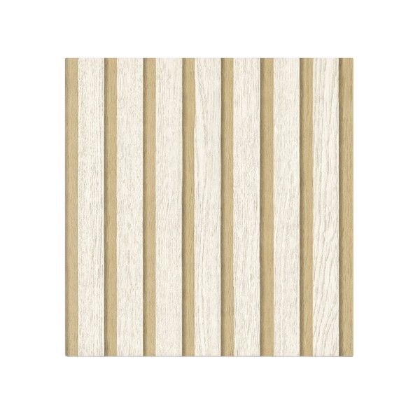 Light Oak Wood Slat Self-Adhesive Wall Panel Design - Brown