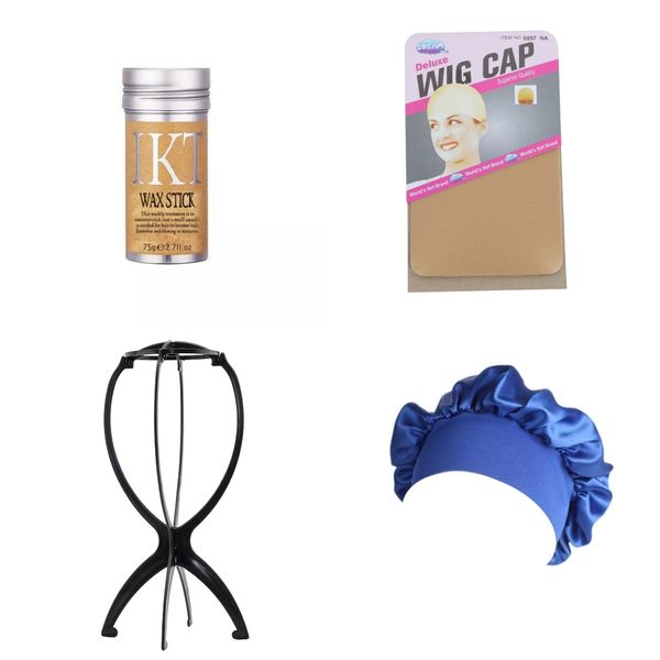Wax Stick - Beige Wig Cap - Plastic Wig Stand &amp; Bonnet Cap