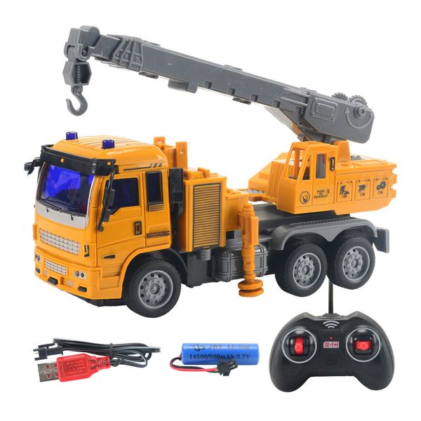 Remote Hoist Crane Heavy Truck Toy Set,4-Channel Engineering Vehicle
