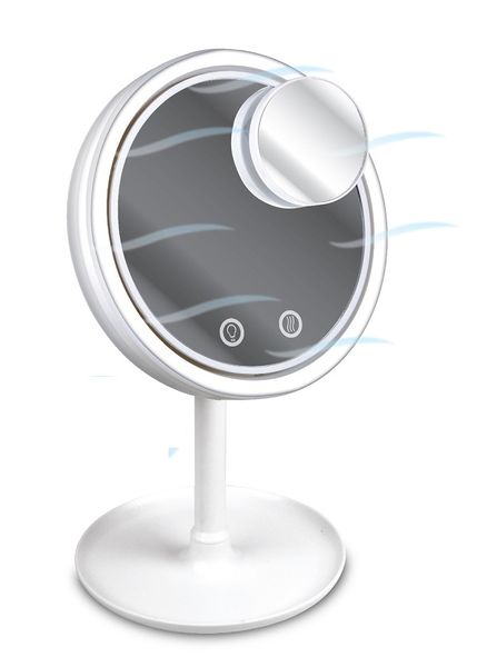 Gentle Breeze Mirror With Built In Fan And Led Ring