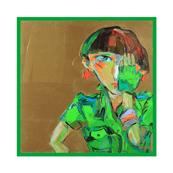 Ladies Designer Green Soft Silk Scarf/Shawl