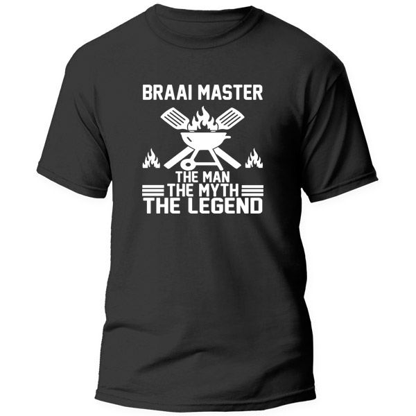 T-Shirt Printed - Braai Master: The Man The Myth The Legend