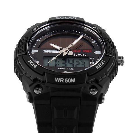 Skmei 1049 Mens Sports Analog Digital Solar Quartz Waterproof Wrist Watch