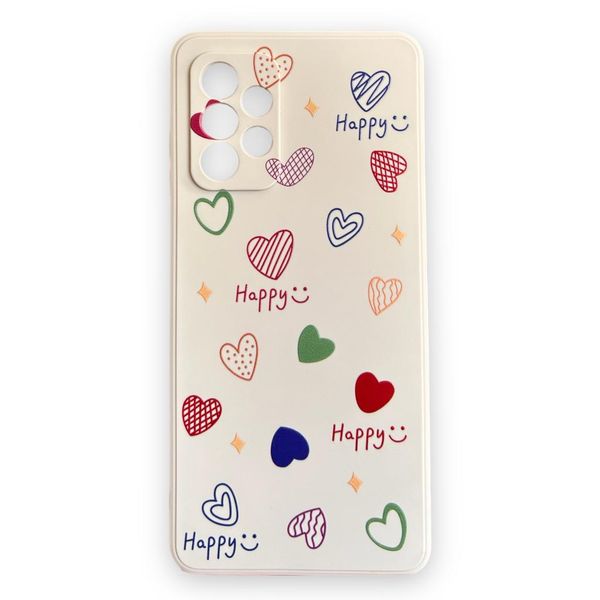 AMA Happy and Heart Print Silicon Protective Case For Samsung A52 / A52s 5G