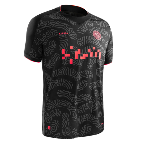 Kipsta Short Sleeved Football Shirt Viralto II Black Grey Pink