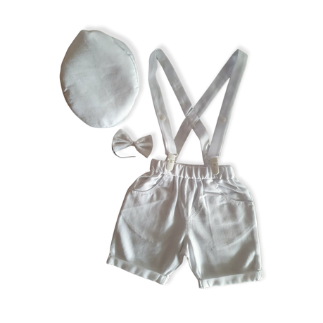 Baby boy clearance white suspender outfit