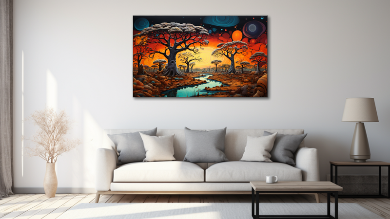 Canvas Wall Art - Baobab Dreamscape Abstract - HD0422